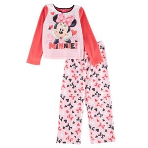 *Disney Minnie Mouse Bow Pajama Set Pink 8
